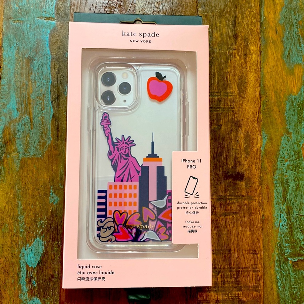 Kate Spade New York iPhone 11 Pro liquid case w/New York City scene, gently used
